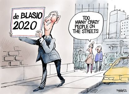 Political Cartoon U.S. Bill De Blasio Mayor New York City 2020 presidential election