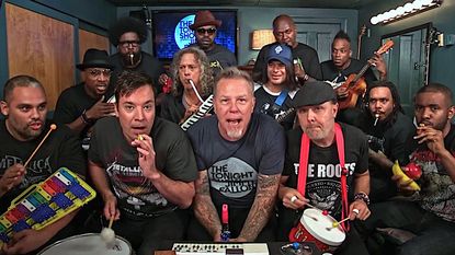 Metallica joins Jimmy Fallon and the Roots for "Enter Sandman"