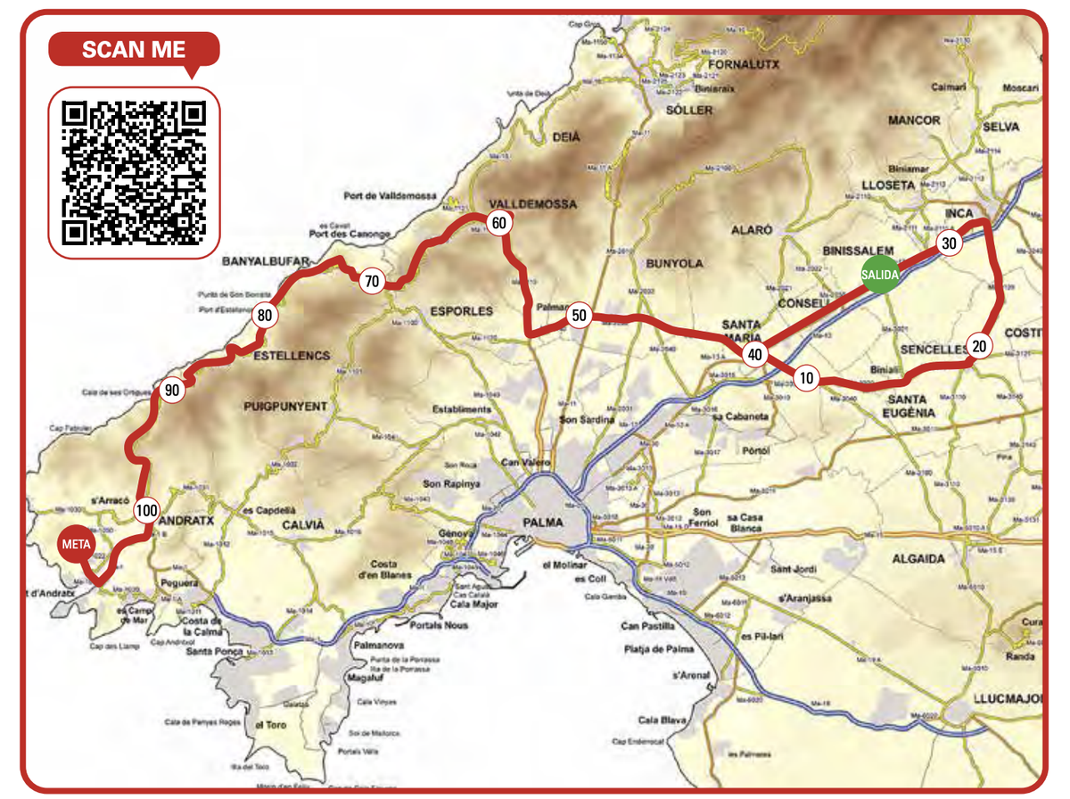 Trofeo Binissalem-Andratx 2025 route map
