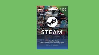 $100 Steam Gift Card against a green background