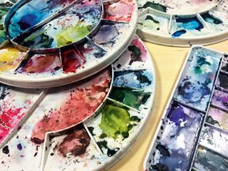A selection of watercolour palettes