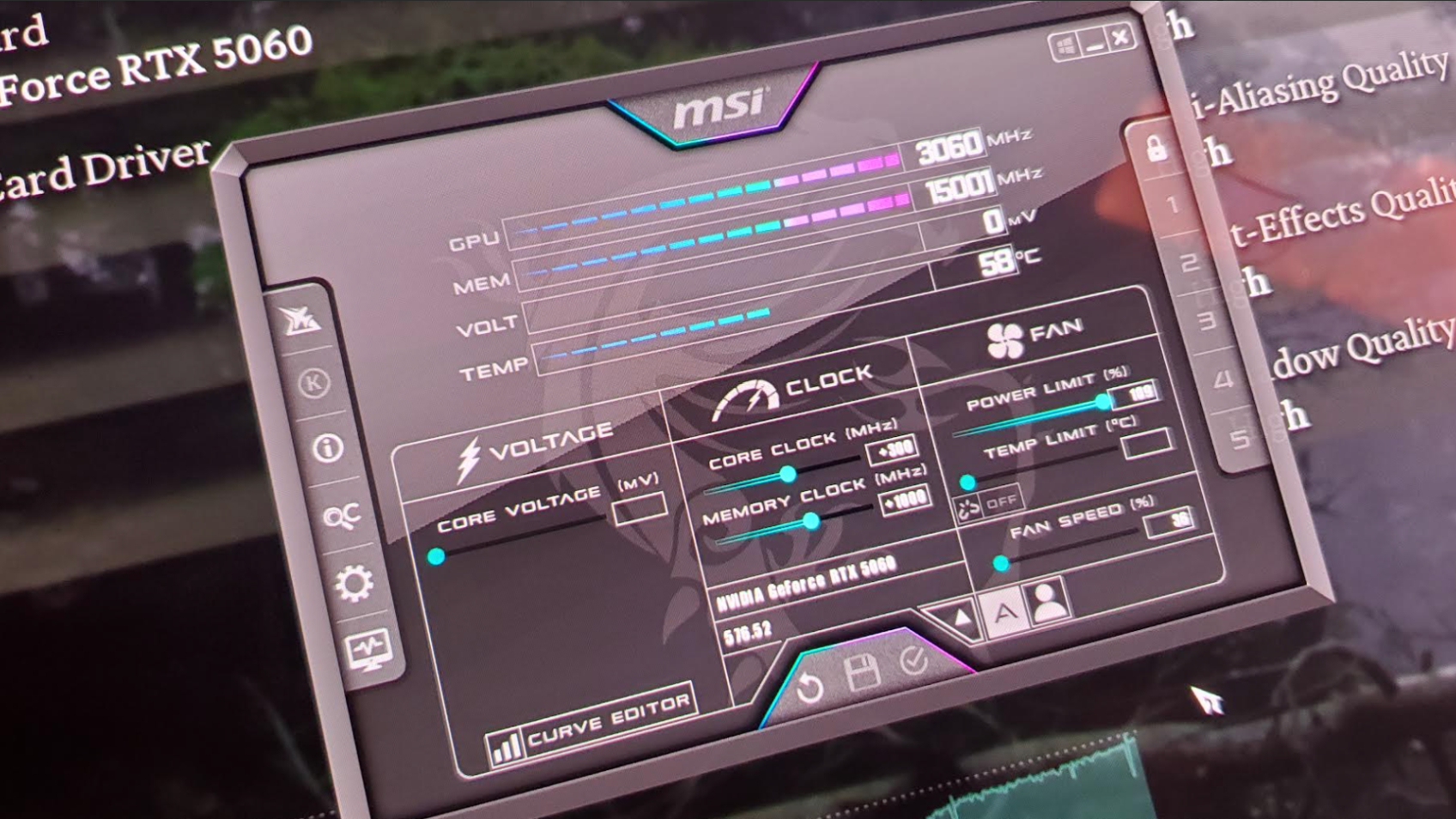 Overclocking the RTX 5060