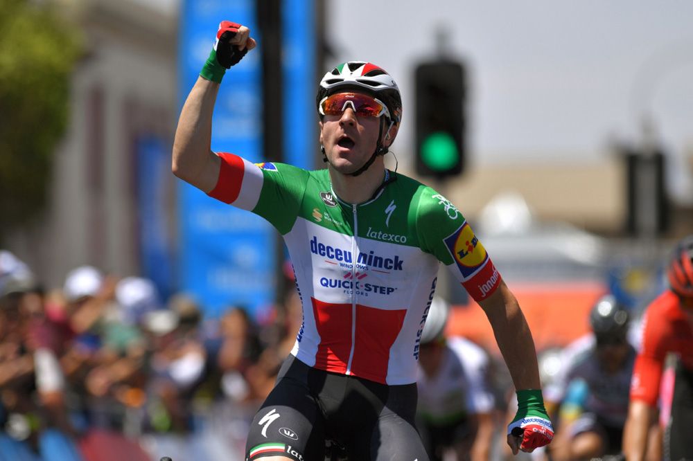 Elia Viviani (Deceuninck - Quick-Step) enjoys his first victory of 2019