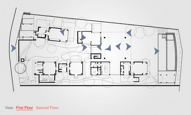 A floor plan of a coastal mexican home built likke a micro village
