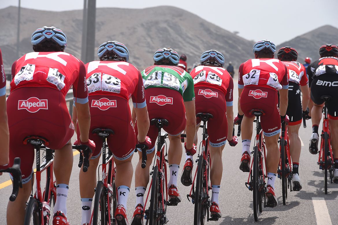Katusha take care of Alexander Kristoff in the peloton