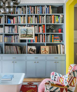 Living room wall ideas with book storage