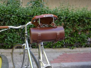 This gorgeous leather bike bag is great for carrying tools or other essentials