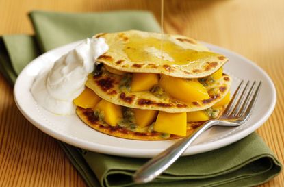 Mango and honey pancakes