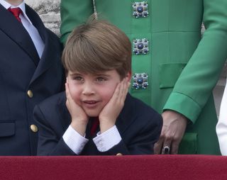 Prince Louis making funny faces at the Coronation