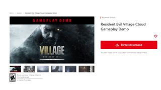 Nintendo Switch eShop page for Resident Evil Village demo