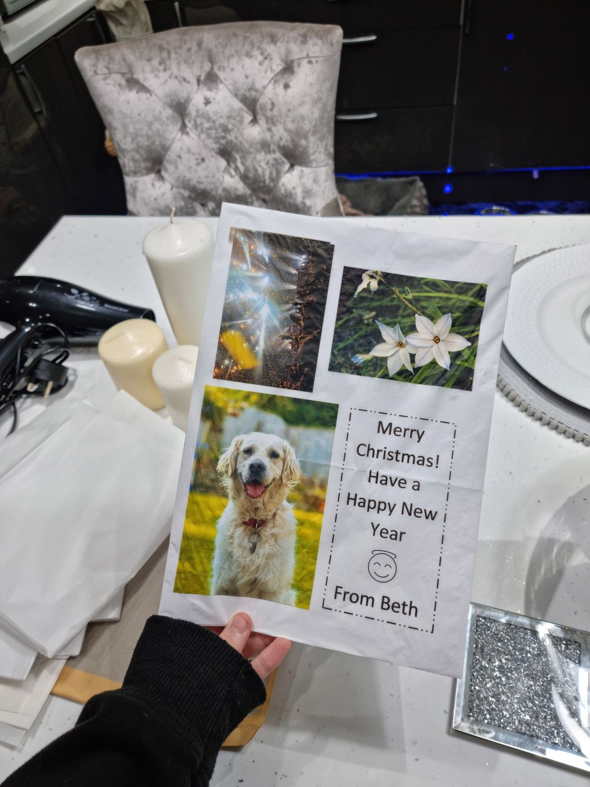 Christmas candle DIY project photo printing
