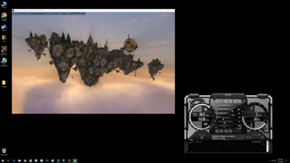 Left: Running a benchmark. Right: Monitoring overclock performance.