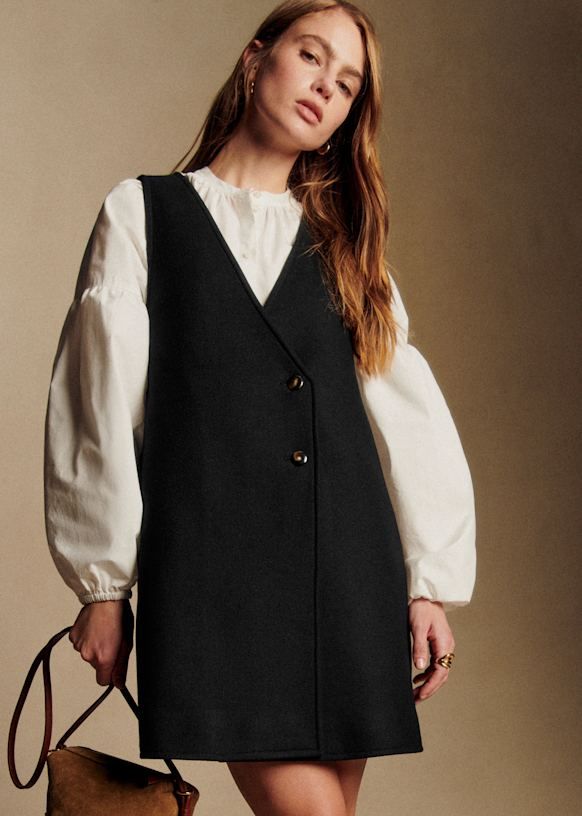 Natty Dress - Black - Recycled Wool - Sézane