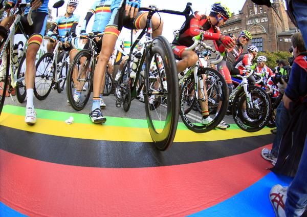 The rainbow on the road showed what was up for grabs