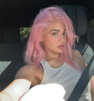 Kylie Jenner shows off her pink hair on Instagram