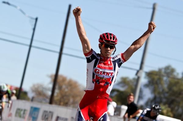 John Bennett (California Giant-Specialized) takes the win after a long day out in front with the break