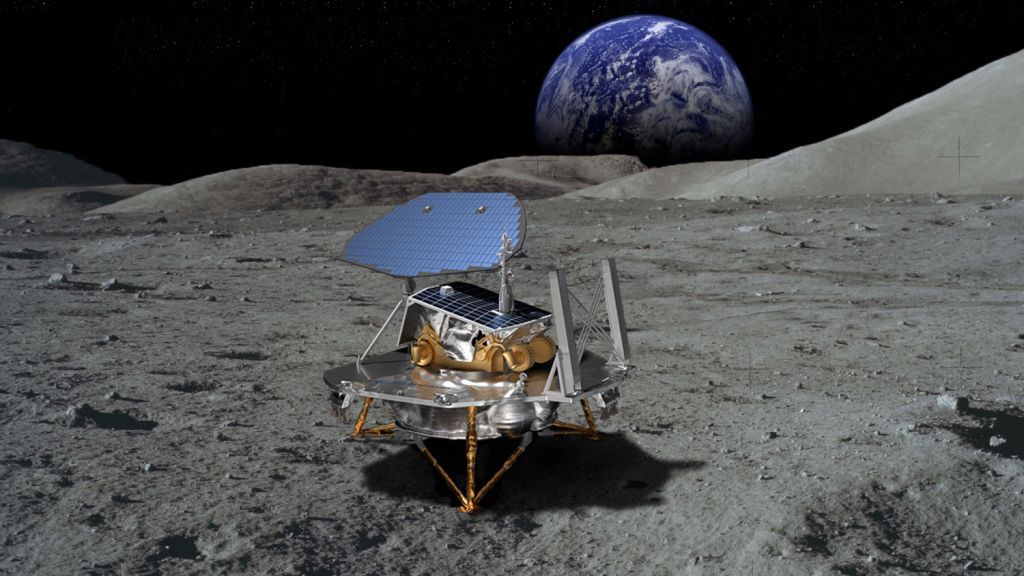 NASA recently launched the Commercial Lunar Payload Services (CLPS) initiative whose aim is to find the best future payloads to deliver to the surface of the moon. These payloads would include instruments for basic science investigations. Shown here, a Lockheed Martin space concept for a commercial lunar lander.