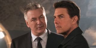 Mission: Impossible - Fallout Alec Baldwin looks at Tom Cruise with a very puzzled look