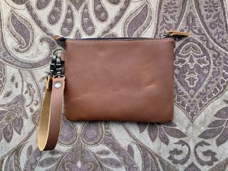 Pad Quill Leather Laptop Tote Clutch