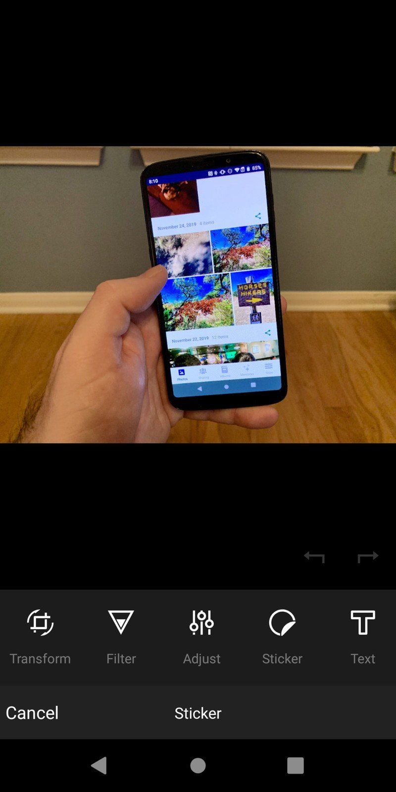 Amazon Photos app editing