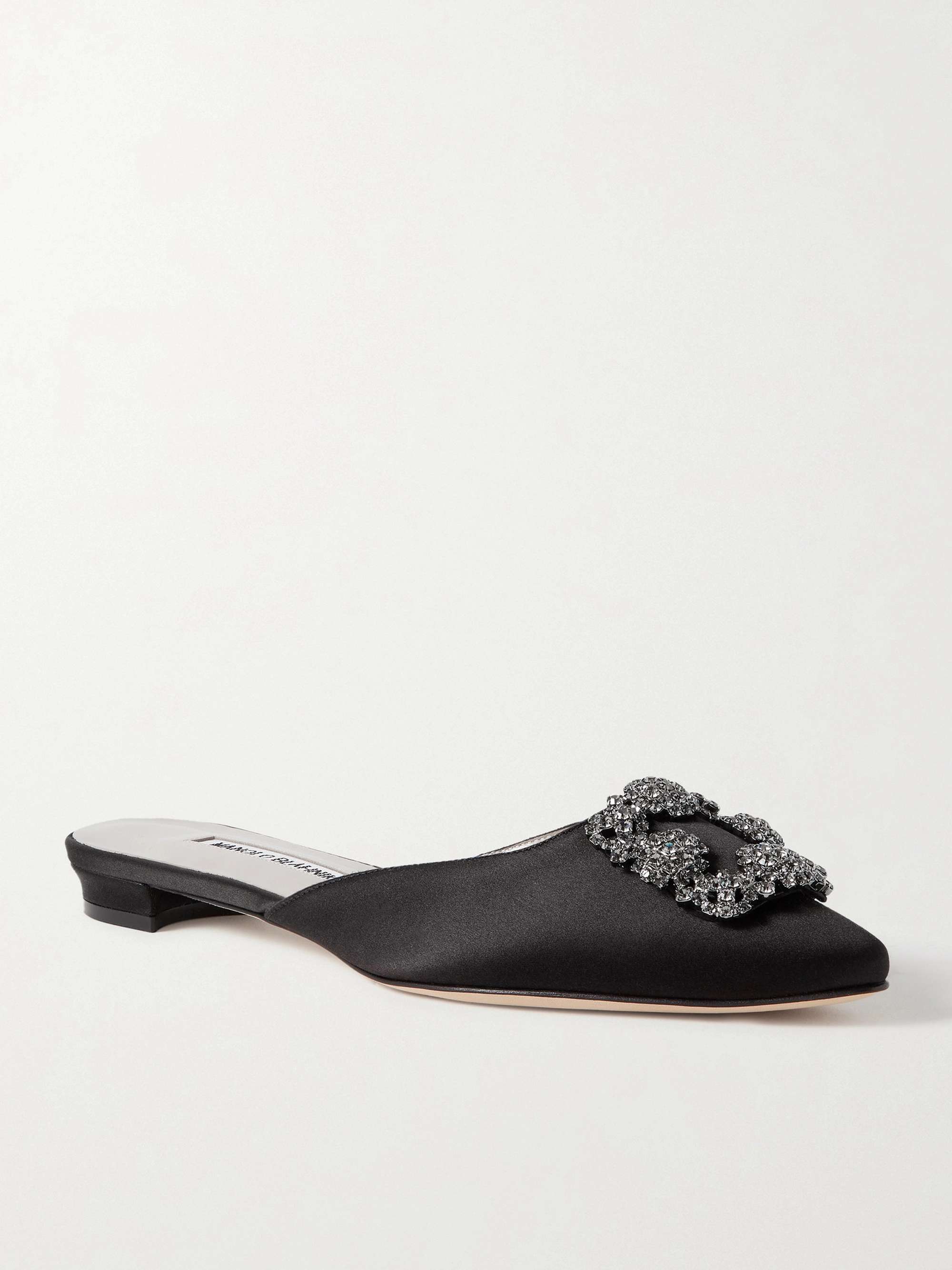 Hangisi Crystal-Embellished Satin Slippers