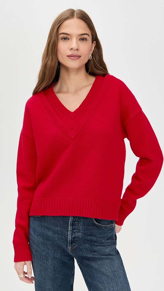 Le Bop Double V Neck Pullover Sweater