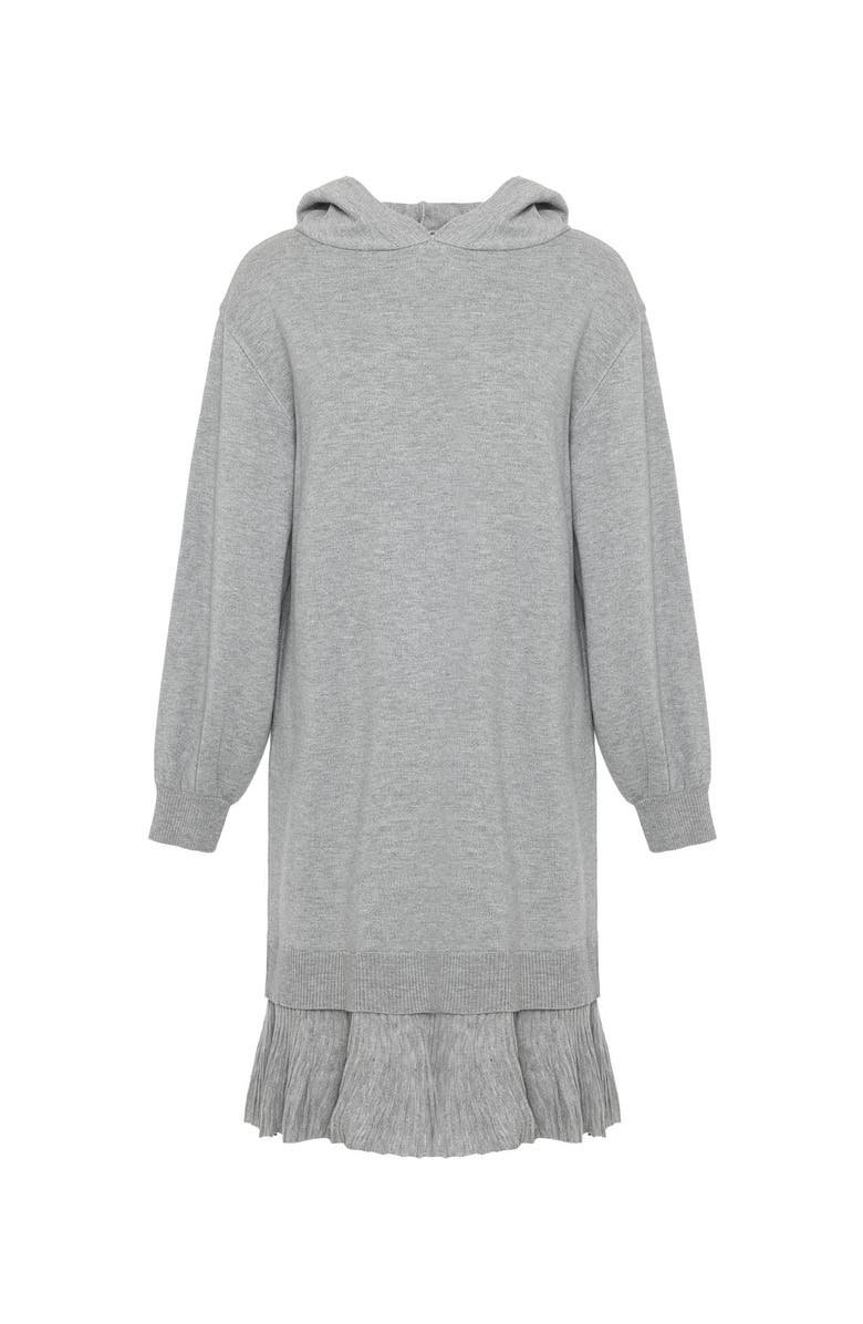 Nomia Pleated Hem Hoodie Dress