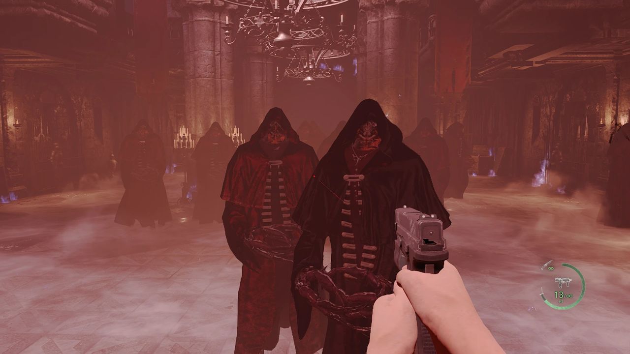 Resident Evil 4 gameplay from a first person perspective
