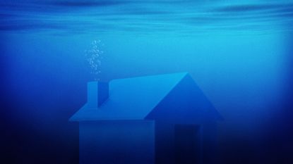 Illustration of a house underwater