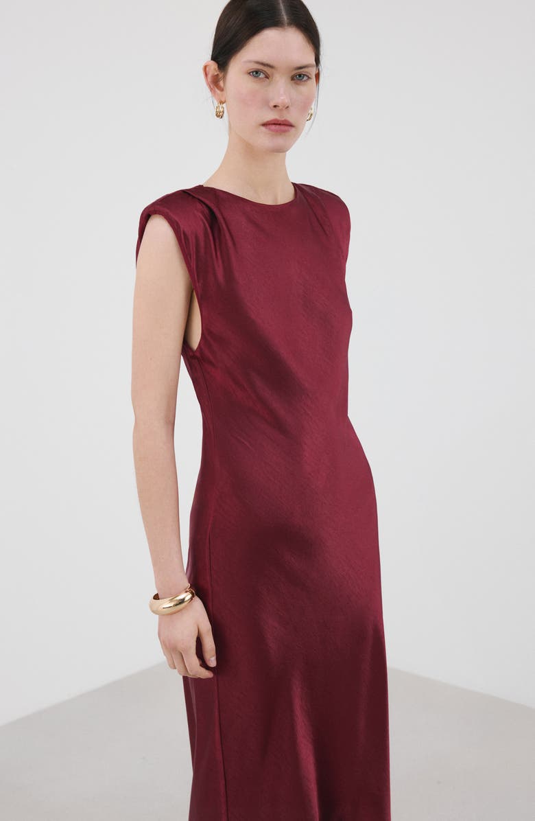 Sleeveless Satin Maxi Dress