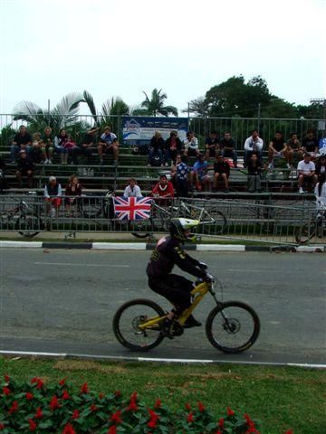 British fans brought a flag to show their support for riders.