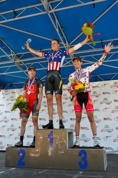 The top three for the TT: Levi Leipheimer, Taylor Phinney and Bernard Van Ulden.