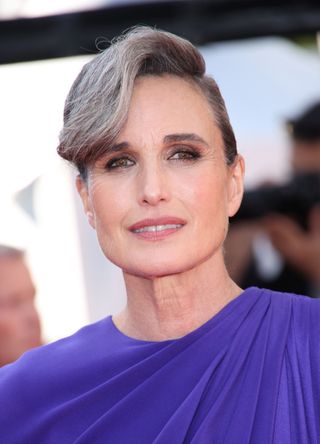 Andie MacDowell attends the Red Carpet of the closing ceremony at the 77th annual Cannes Film Festival at Palais des Festivals on May 25, 2024 in Cannes, France