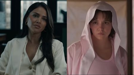 Eiza Gonzalez in the movie In The Grey, Sydney Sweeney as boxer Christy Martin in the biopic Christy.