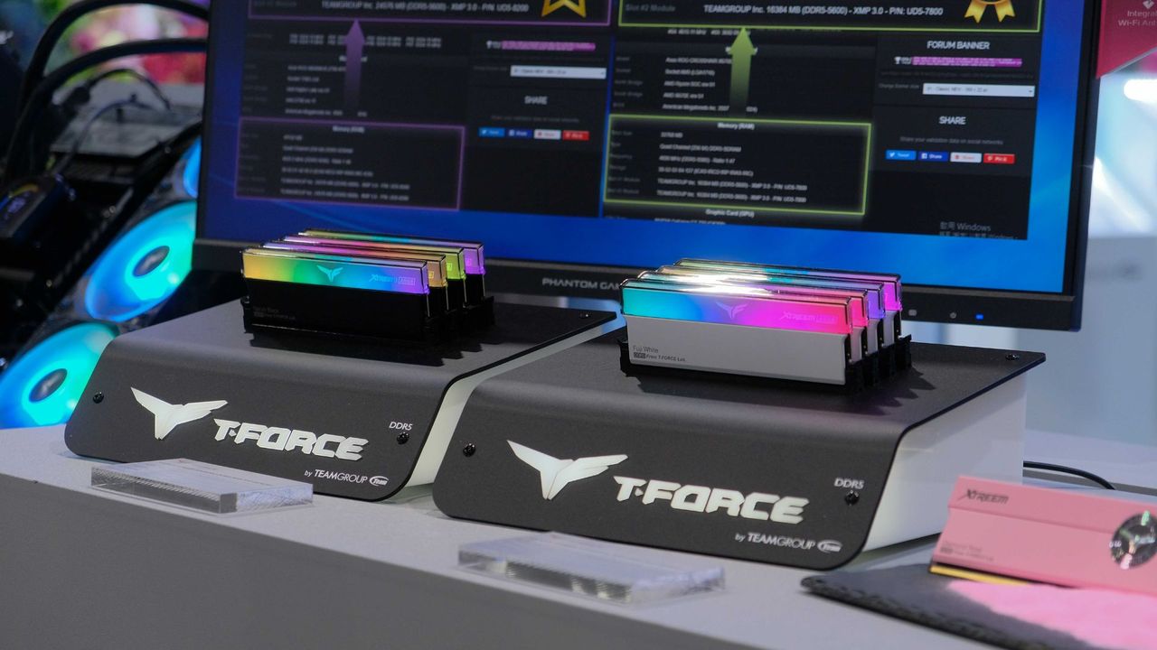 T-Force XTREEM DDR5 RGB models on display at Computex