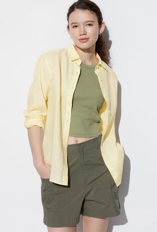 UNIQLO Premium Linen Long Sleeve Shirt 