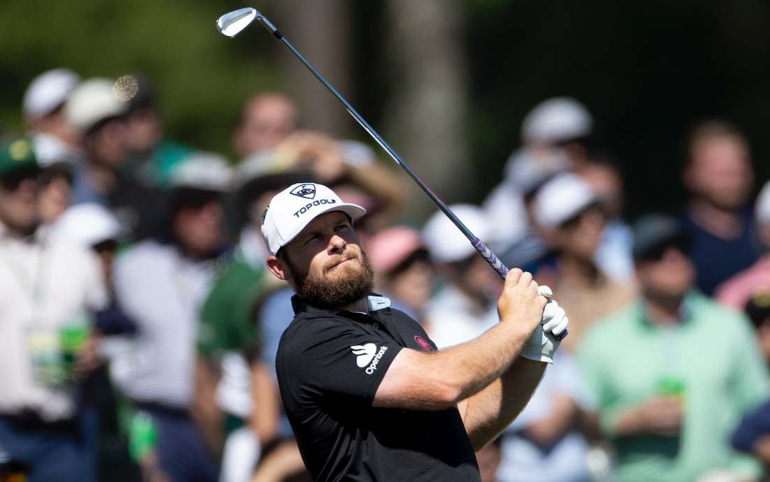 Tyrrell Hatton holds his finish on an iron shot