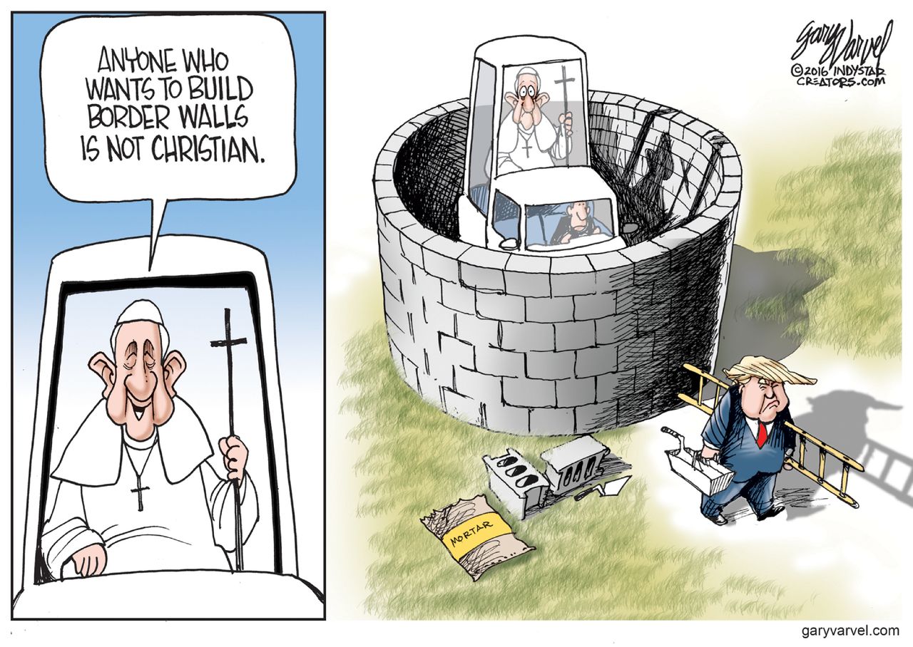 Editorial Cartoon U.S. Pope Trump 2016