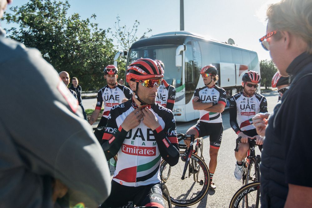 The riders prepare for another day in the saddle at their training camp