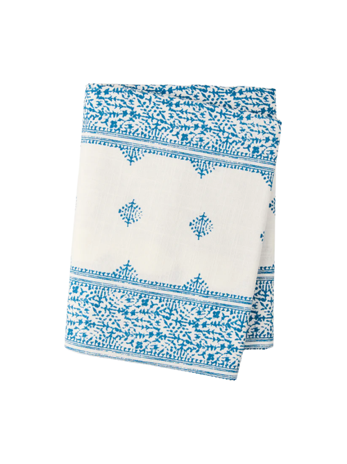 Blue Fez Stripe Printed Tablecloth