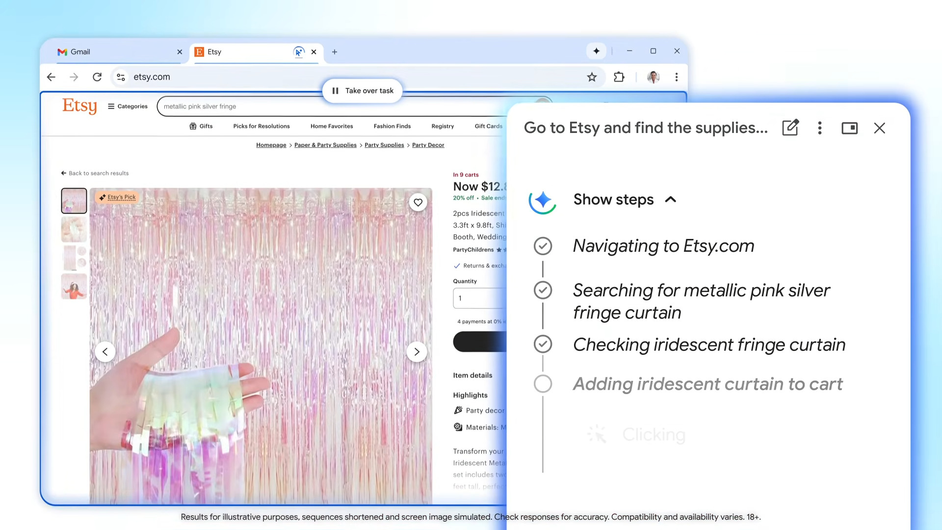 A still from a YouTube video showing Google Chrome's auto browse feature