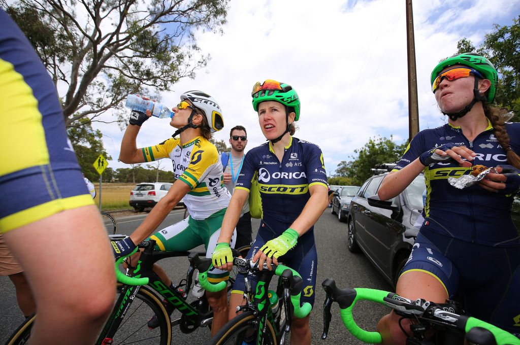 It was a happy Orica-Scott team post-stage