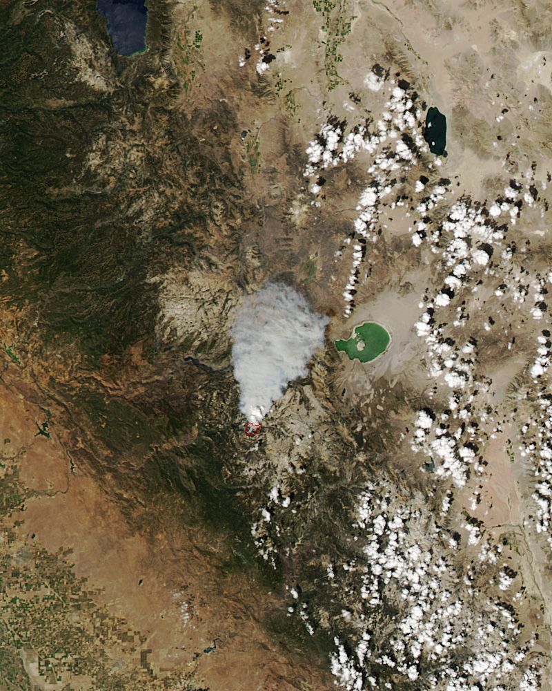 Yosemite fire from space