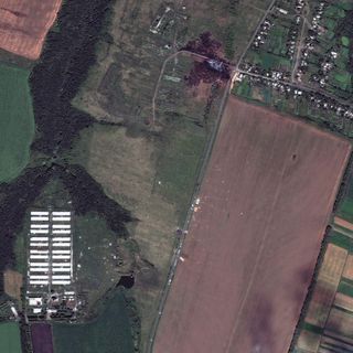 A satellite photo of the MH17 crash site.