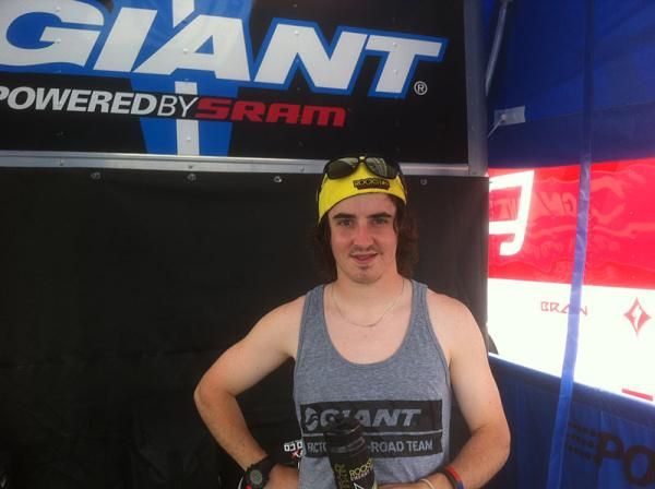 Downhill world champion Danny Hart (Giant) just before his qualifying run