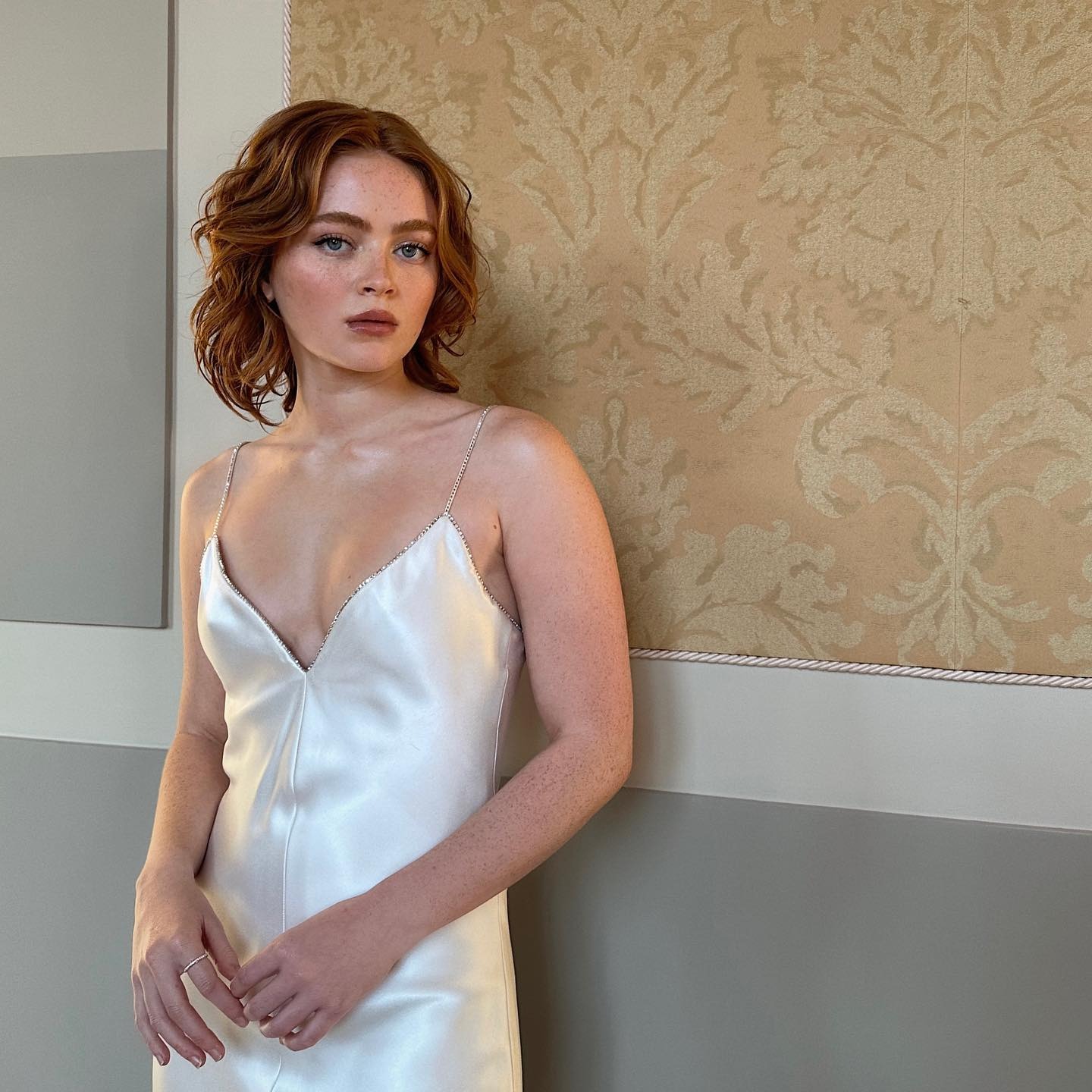 Sadie Sink with a butterfly bob hairstyle
