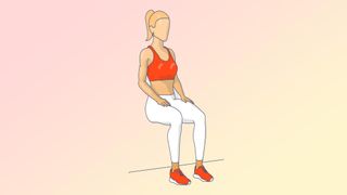 an illustration of a woman doing a wall squat