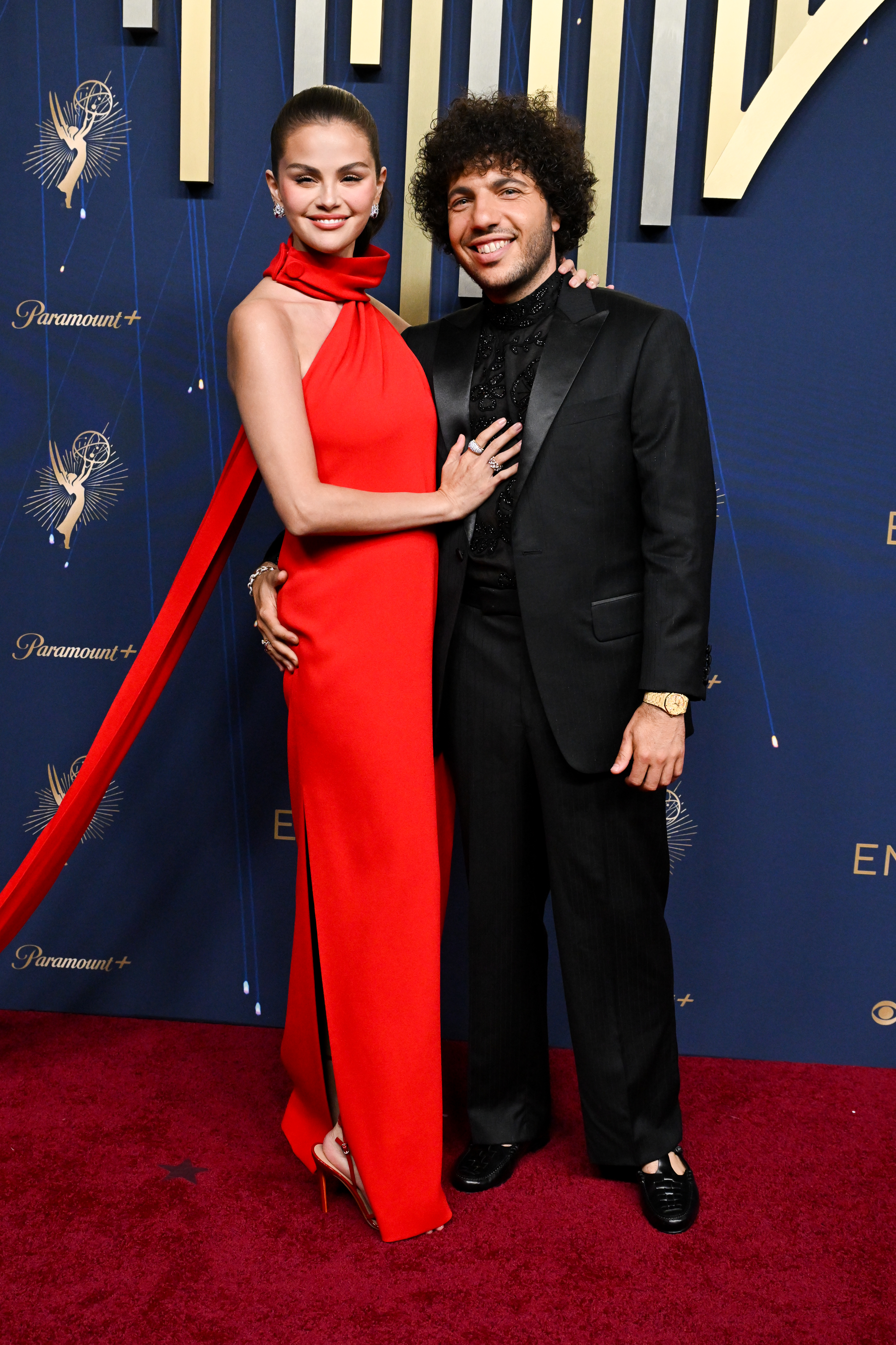 Selena Gomez and Benny Blanco at the 2025 Emmy Awards
