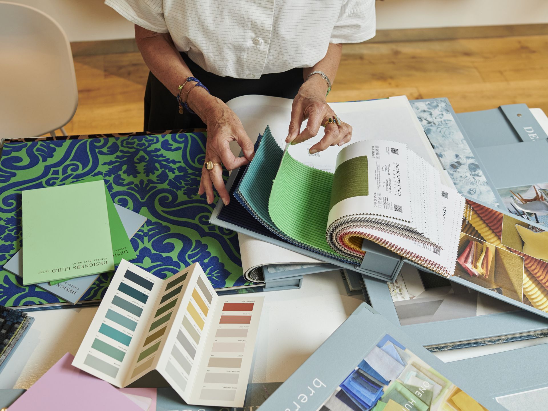 Fabric booklets and colour pallets