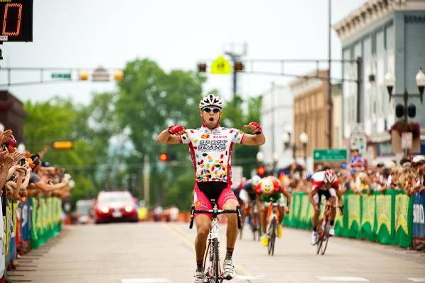 Bernard Van Ulden (Jelly Belly p/b Kenda) celebrates his win in stage 5.